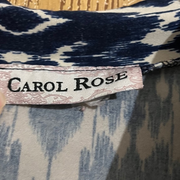 Carol Rose Women’s Navy and Cream Aztec Print Sleeveless Summer Top Sz-M - Picture 4 of 4